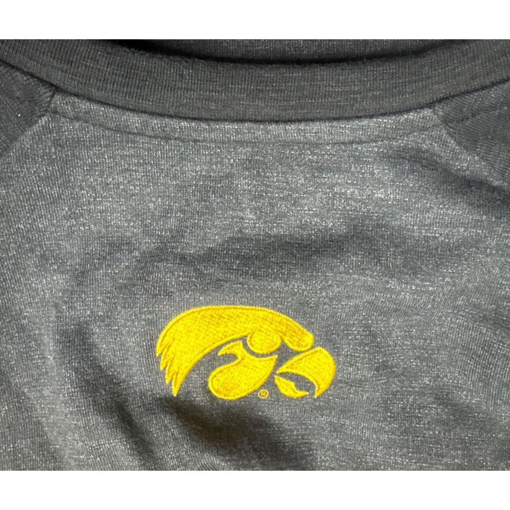 Vintage Nike Team Iowa Hawkeyes  Swoosh Crewnck Black Grey Sz XL Kangaroo Pocket - Picture 2 of 10